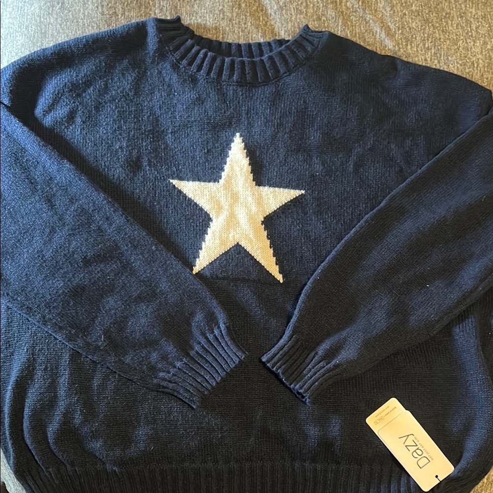 Navy Blue Star Sweater by Daisy